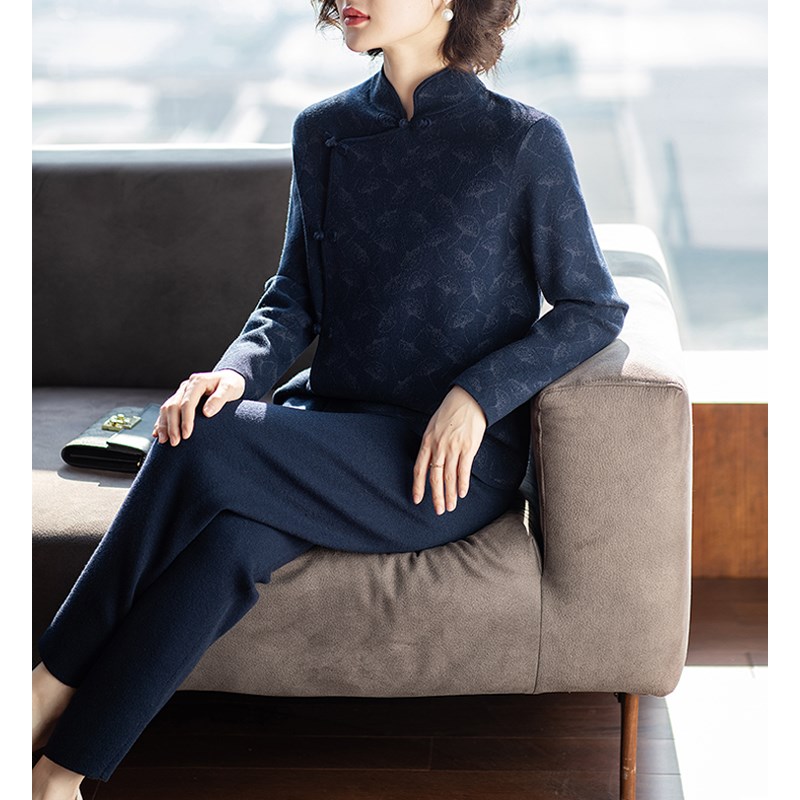 妈妈外套洋气高贵民族风套装2024春秋新款中老年40岁50时尚女春装