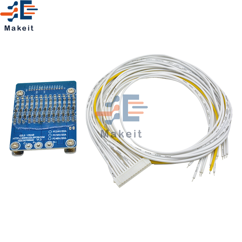 Bms 10S/13S 36V/48V 15A/20A/30A/35A/40A Li-ion Lithium Batte