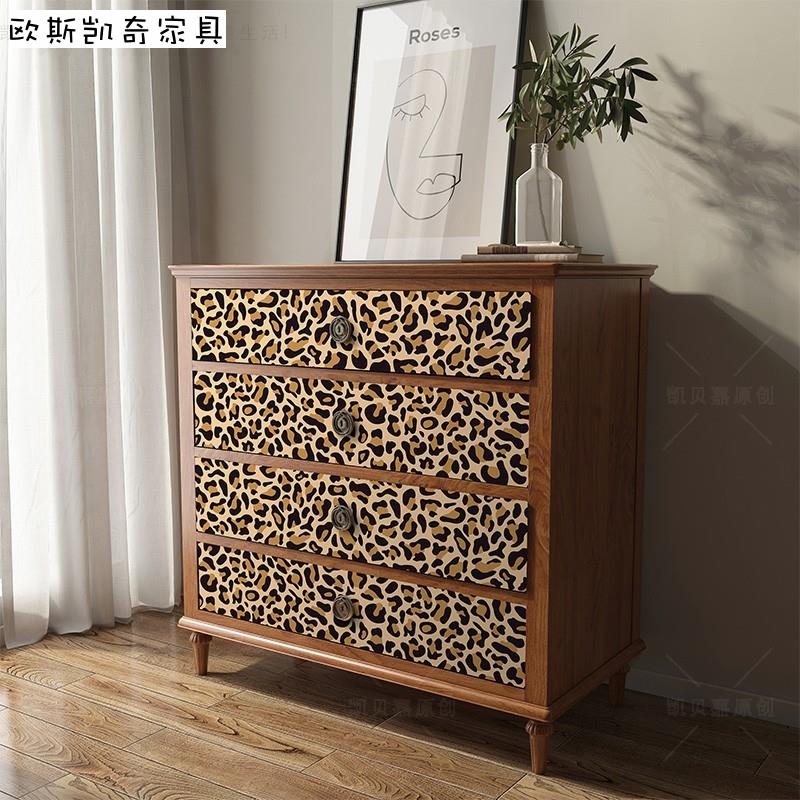 个性豹纹家俱翻新贴纸客厅柜子装饰桌面改色房间改造自粘防水壁纸
