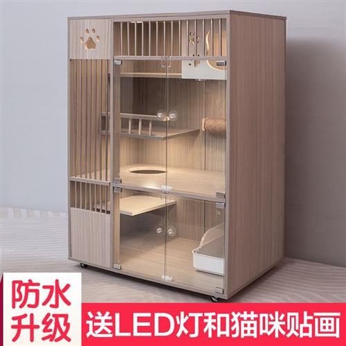 猫别墅家用实木超大空间猫窝室内猫咪房子猫笼子猫屋豪华全景猫柜
