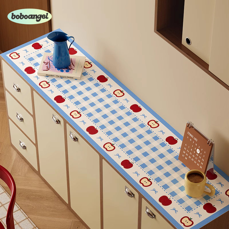 甜果格调小清新皮革桌面垫电视柜化妆台防水餐边柜书桌垫高级感