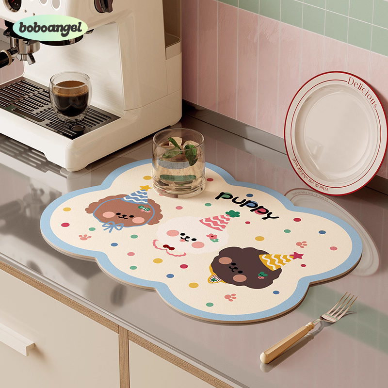 Hi皮小狗卡通厨房台面沥水垫