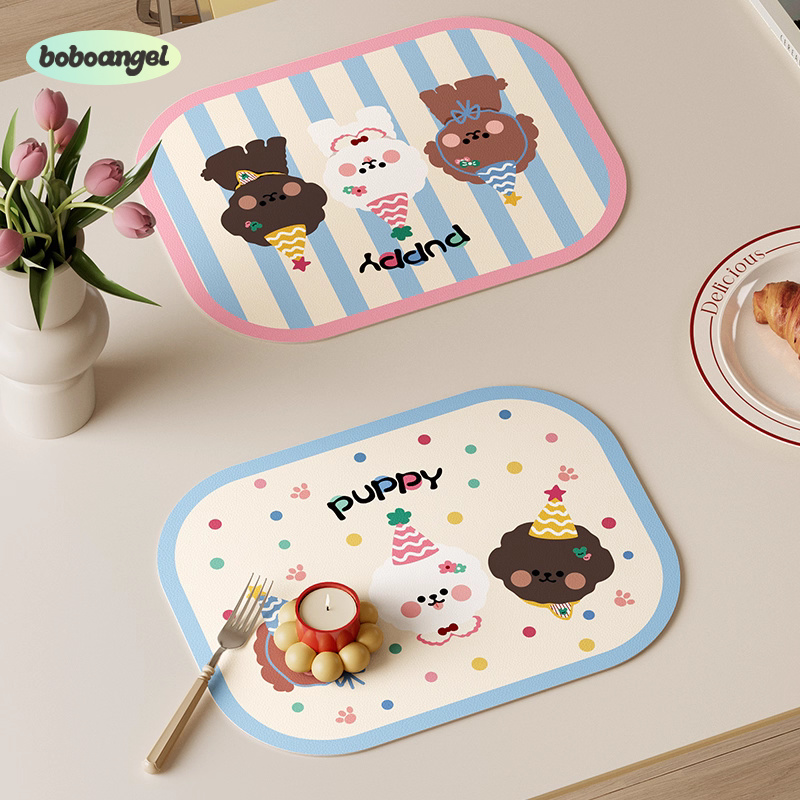 Hi皮小狗皮革餐垫ins风隔热垫
