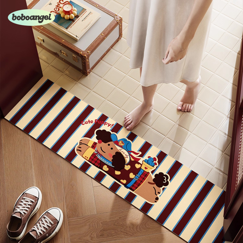 小狗麦琪中古风浴室防滑脚垫