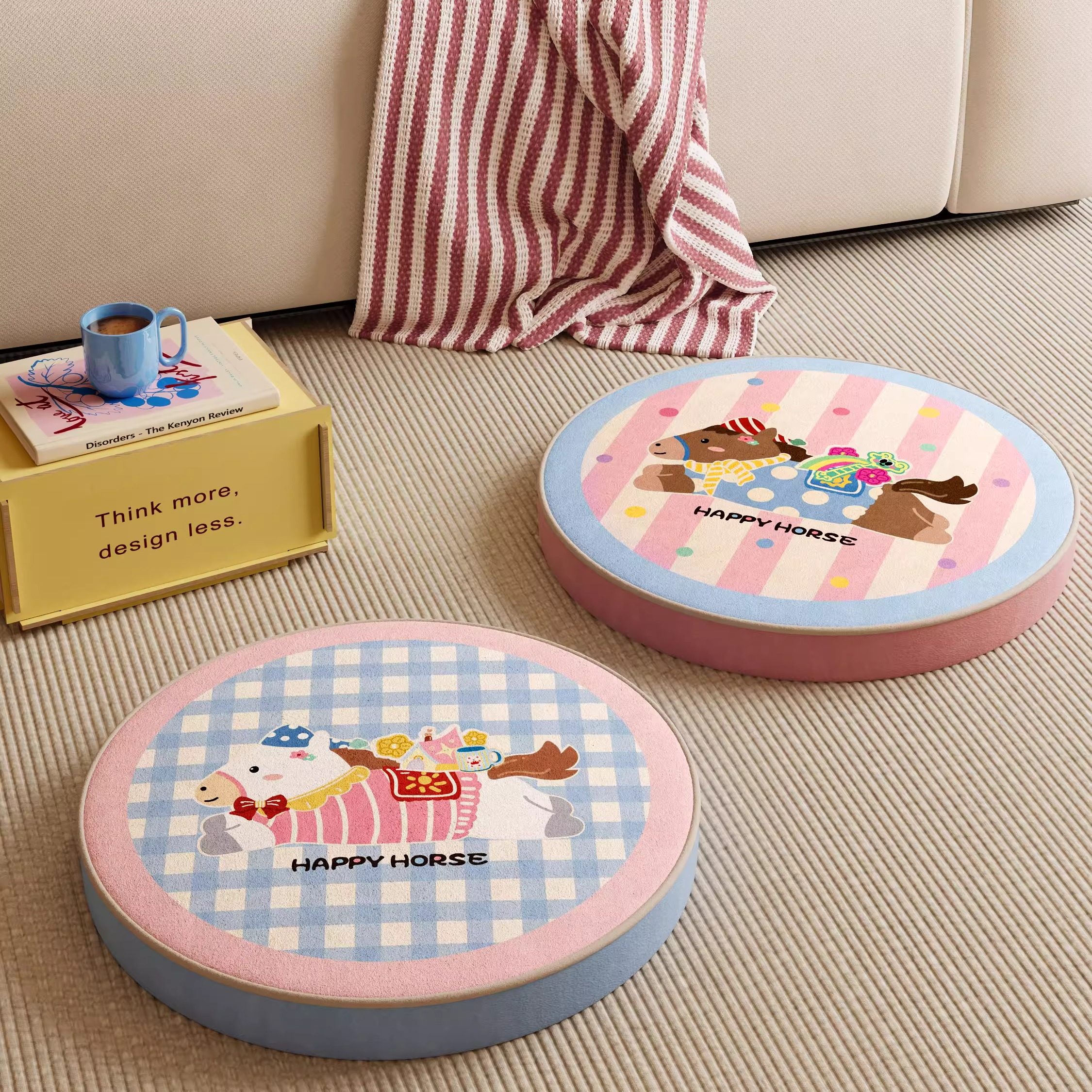 小马乐琪马年新款蒲团女生可爱家用懒人阳台飘窗地毯地上圆形椅垫,居家布艺,蒲团,淘宝优惠券,粉丝福利购,淘宝优惠卷