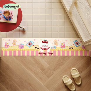 旅行日记卡通门槛石地垫入户门口窄长条脚垫卫生间过门石吸水地毯