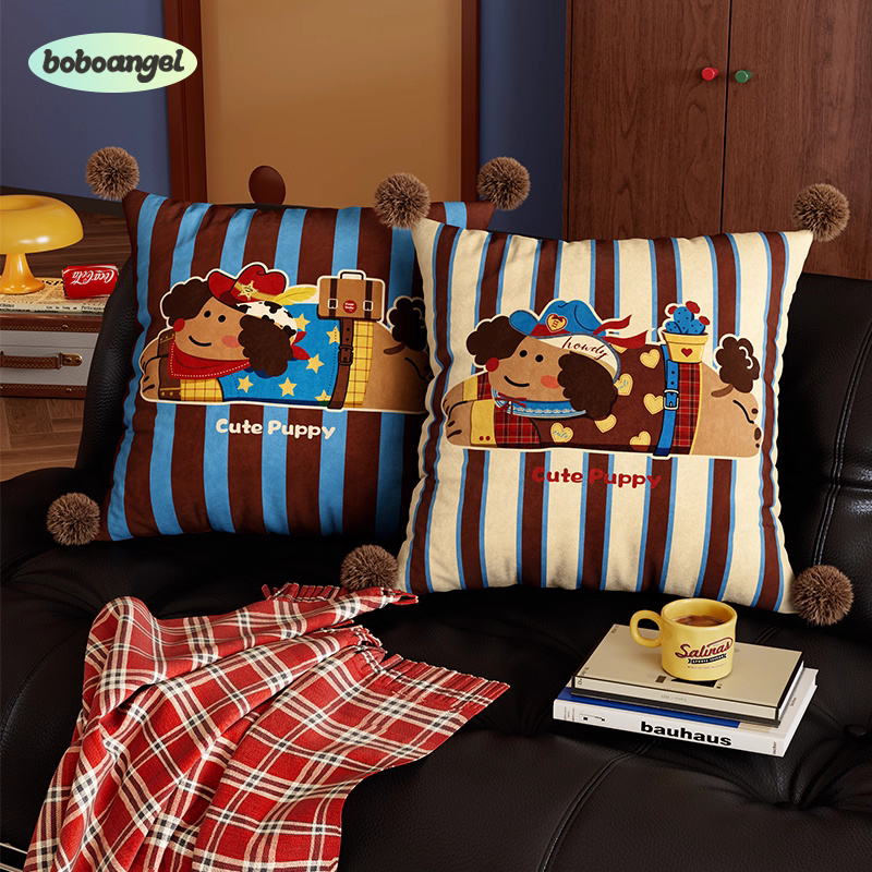 小狗麦琪结婚红色喜庆客厅沙发抱枕靠垫车载抱枕套靠枕床头圣诞枕