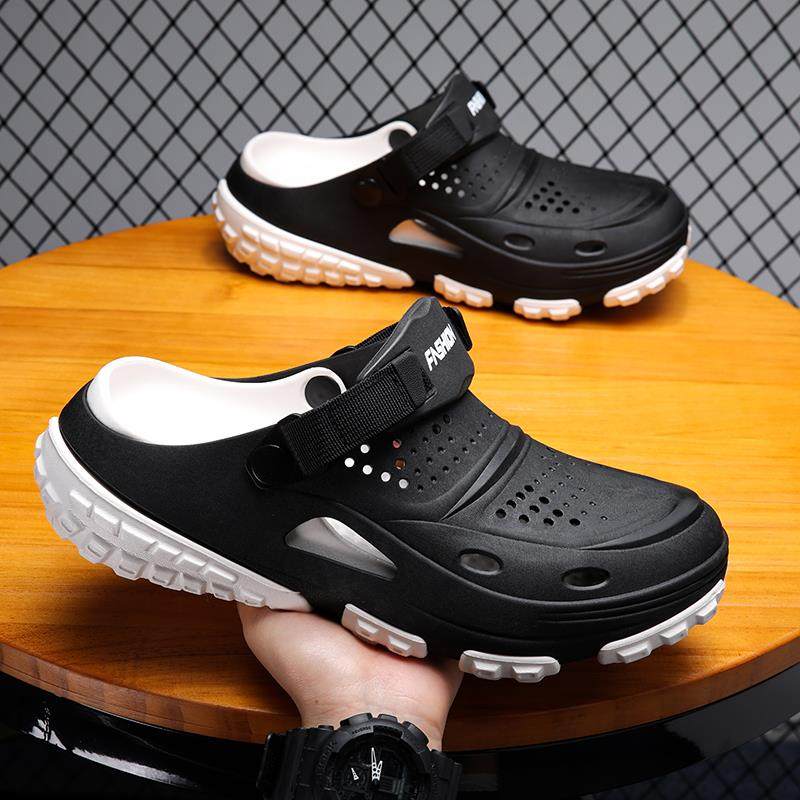 洞洞鞋男款2025夏季新款外穿防滑运动凉鞋踩屎感包头男士沙滩拖鞋