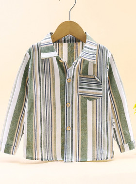 拼接条纹恐龙衬衫