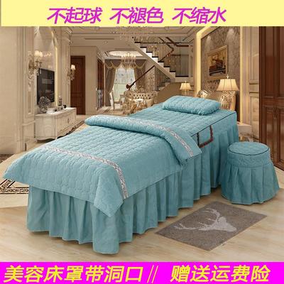 美容院床罩按摩推拿床套四件套单件理疗纯色带洞床单简约美体采耳