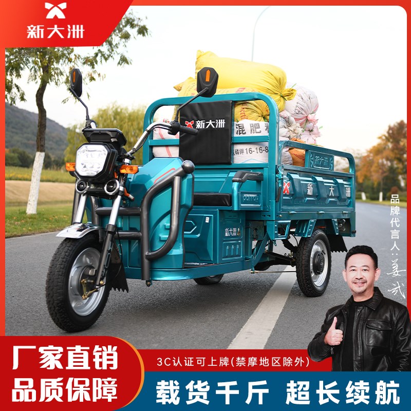 现货速发新大洲电动三轮车家用快递拉货农用摆摊成人可上牌国标载
