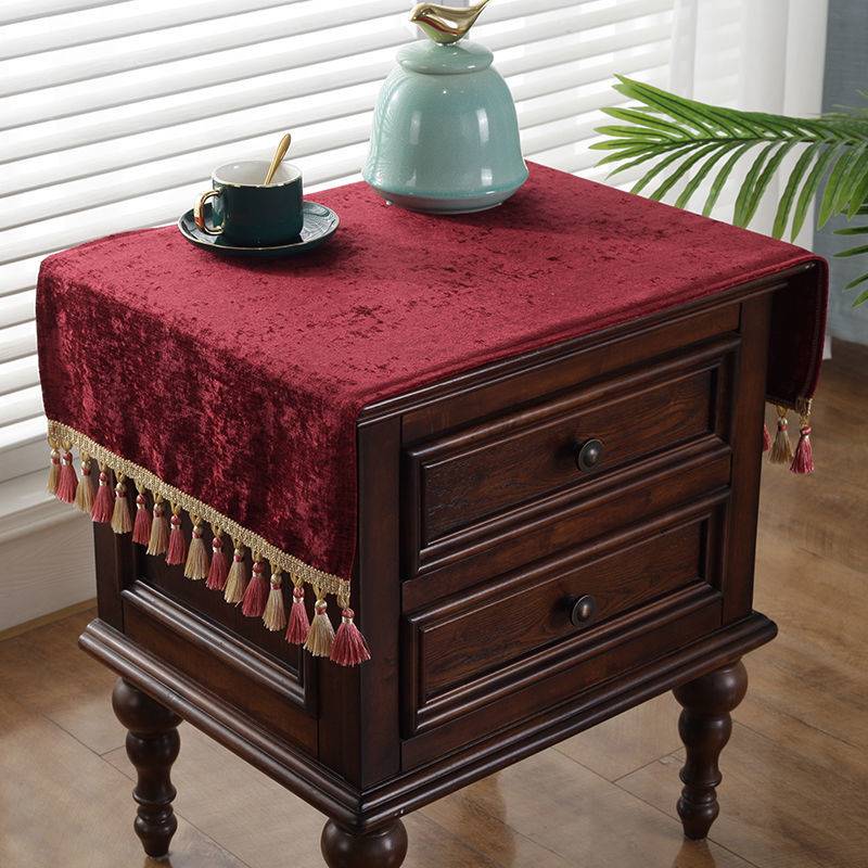 速发新中式餐盖电视柜桌布红柜鞋柜布艺床头柜色布冰箱洗衣机防尘