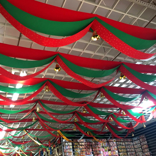 速发铺年节装饰彩带波浪旗挂饰店顶商场吊新创意挂件装扮道具场景
