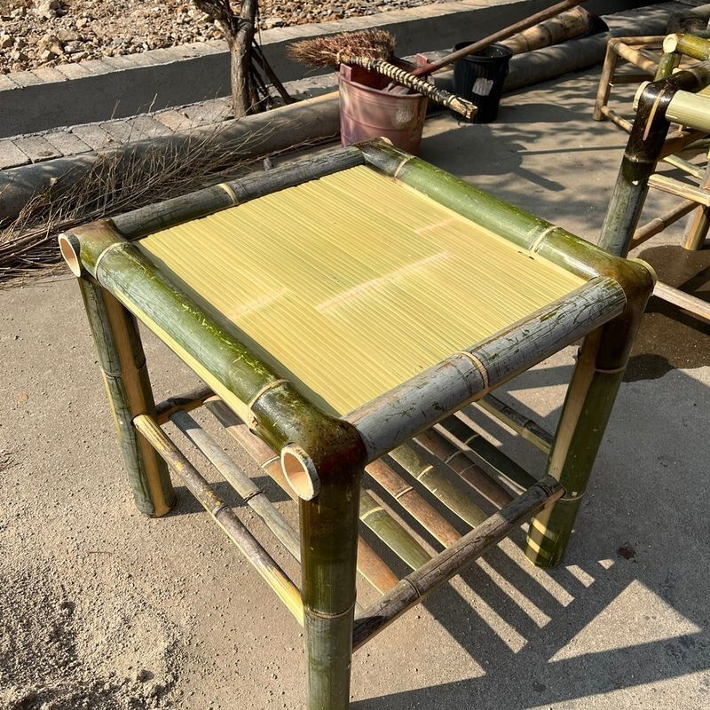 速发手工方桌竹子桌子竹子台小桌椅凳编竹家具茶几桌古餐复楠竹制