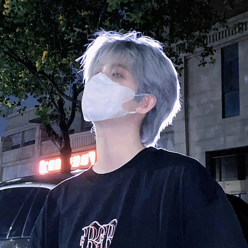 速发薇妮诗假发男版短发韩款帅气银色男生日常微分奶奶灰男士全头