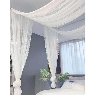 床头纱公主床幔小新清蕾丝窗帘纱帐民宿美容床帘家用蚊帐床幔架子