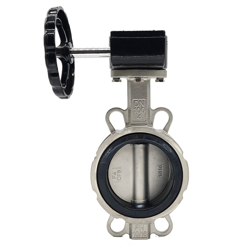 全不锈钢304/3161L对夹式软密封四B氟中线涡轮蝶阀D371X/F-16PRL