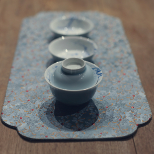 勿念 青q瓷元 水漾蓝 便携旅行包茶具 宝小盖碗 小号盖碗