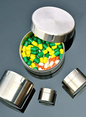 纯钛大容量一周药盒密封防水便携式药瓶多规格要药瓶随身防潮药盒