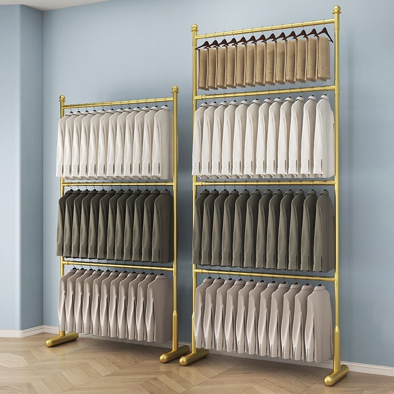 双层衣架落地家用阳台晾晒衣架卧室内G宿舍置衣架婴儿升降晒衣神