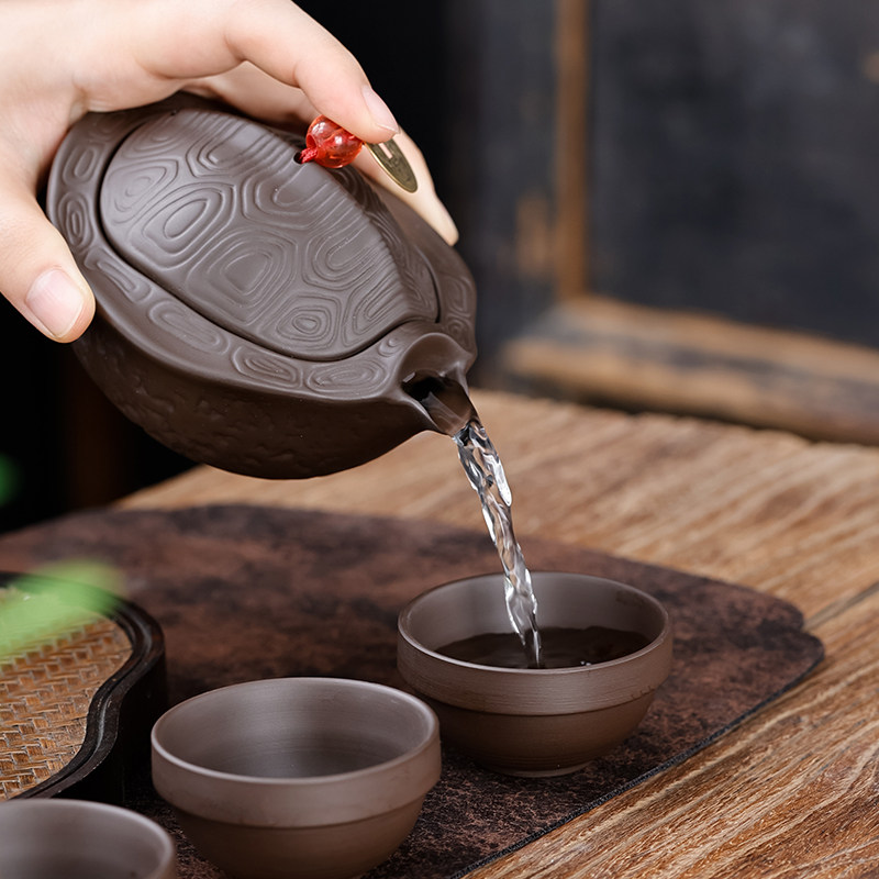 快客杯紫砂旅行茶具手工制作携便H式一壶3杯户外露营泡茶,餐饮具,旅行茶具,淘宝优惠券,粉丝福利购,淘宝优惠卷