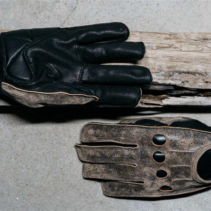 限量发售!春f秋英式英伦复古机车马术驾驶开车羊皮真皮手套