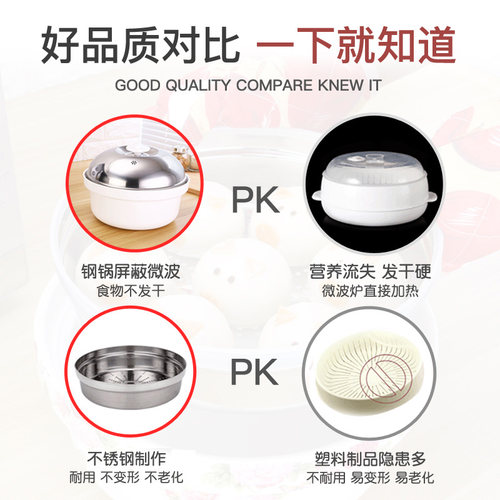 微波炉蒸锅专用蒸笼锅陶瓷蒸锅器皿蒸F米饭加热蒸馒头饺子套装蒸