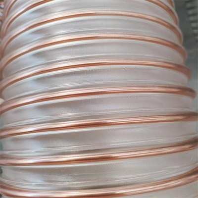 厂家直销pue聚氨酯内壁平滑增强送料软管pu螺旋钢丝透明塑料波纹