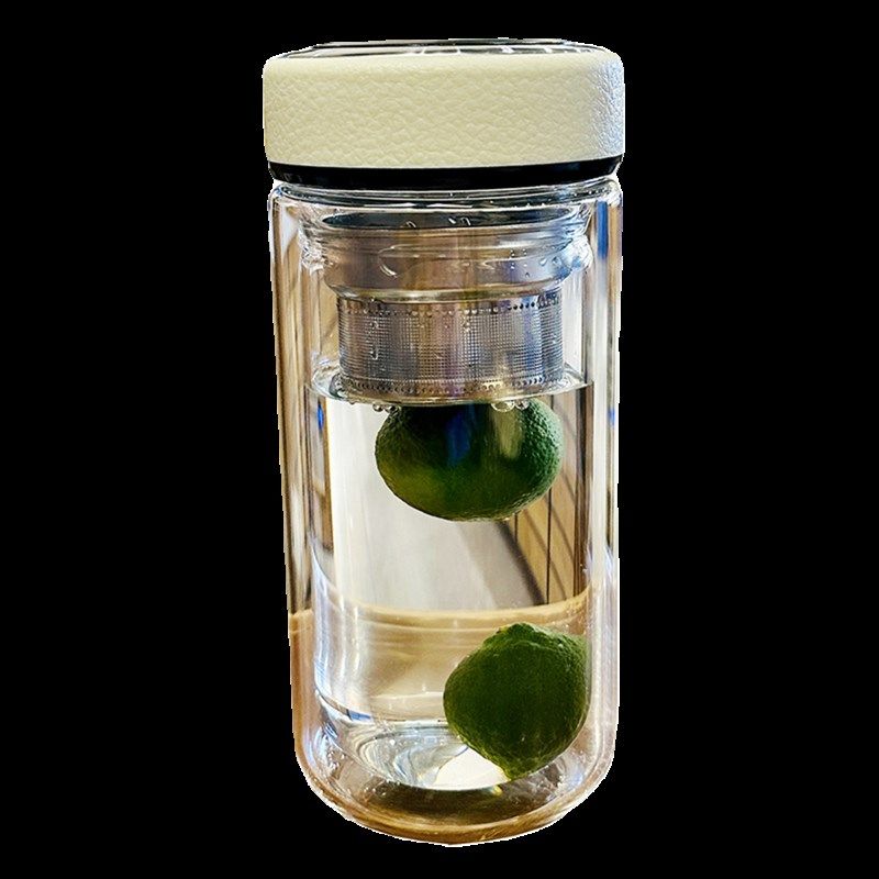 高硼硅双层玻璃杯茶水分离泡茶杯子高颜值2023新款男X士喝水杯女,餐饮具,玻璃杯,淘宝优惠券,粉丝福利购,淘宝优惠卷