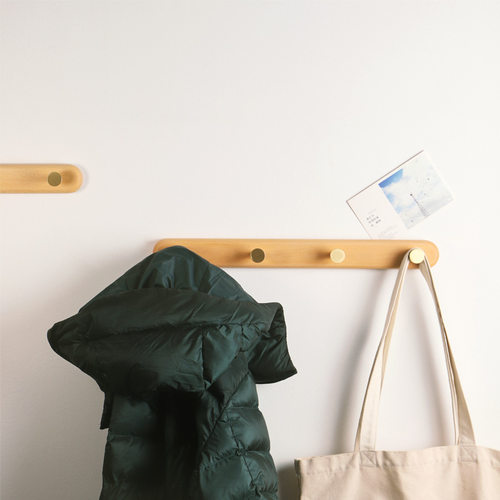 黄铜挂衣钩e实木钥匙排钩玄关衣帽卧室墙壁门后衣柜挂钩免打孔神