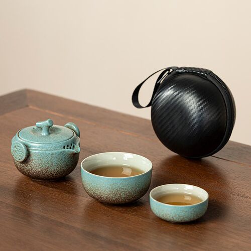 陶瓷旅行茶具小套装n便携式随身快客杯户外露营旅游泡茶壶一壶二