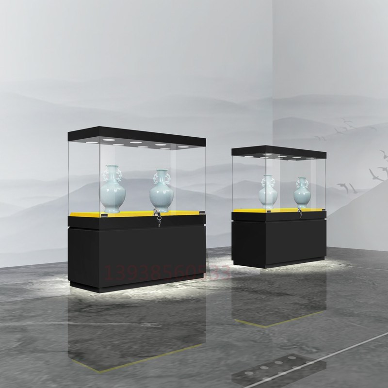 商场玻璃柜展示柜珠宝首饰u柜台样品展览陈列柜博物馆古董文物展