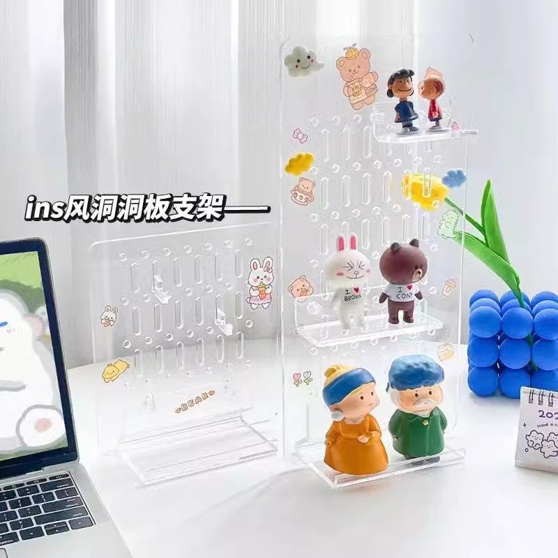 ins风压克h力手机模型置物架桌面多功能洞洞板支架收纳板,收纳整理,收纳洞洞板,淘宝优惠券,粉丝福利购,淘宝优惠卷