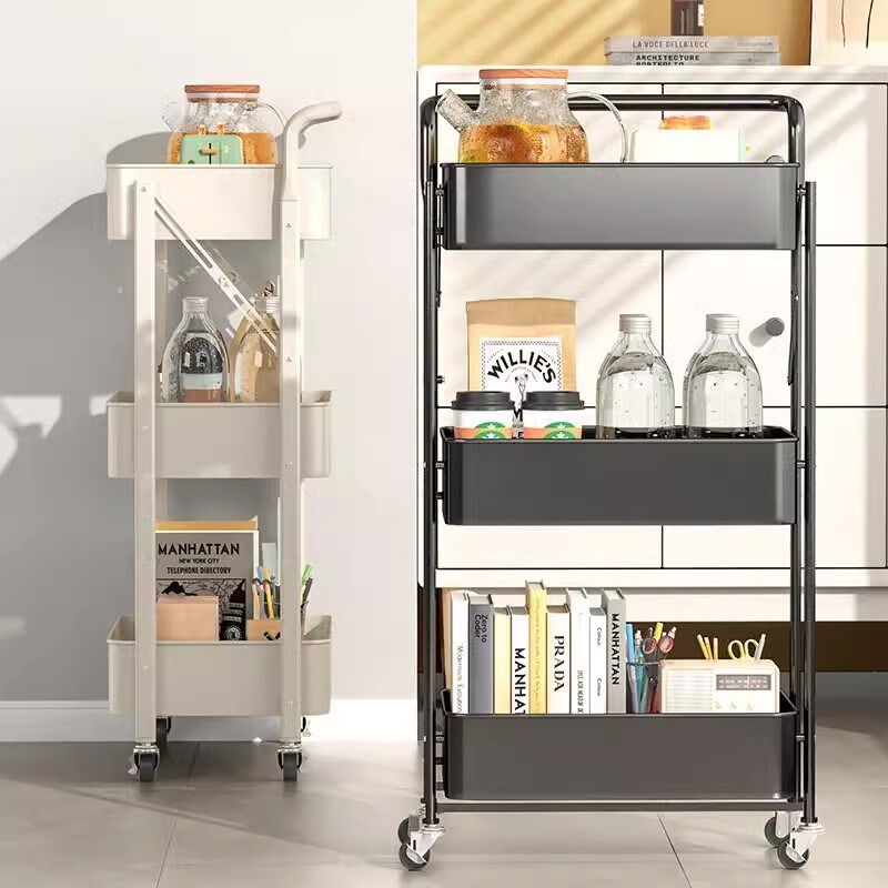 小推车置物架多层落n地收纳架厨房零食架子卫生间移动储物架卧室