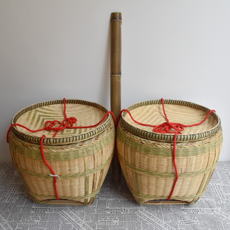 手工竹编筐家用大篓子喜事竹筐淘米收纳筐竹篮装谷竹箩.筐簸箕包