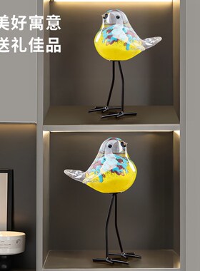 高档摆件桌面家居装饰品玄关轻奢客厅玻璃M办公室酒柜乔迁新居礼