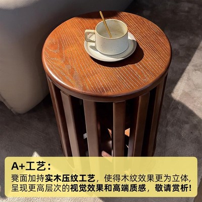 实木凳子家用矮凳备用餐桌板凳可叠放组合凳滑轮R移动叠叠乐圆凳