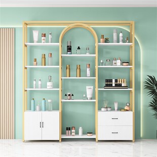 化妆品陈列架美甲货品展示架美容院产品展柜商用落地W展架多功能