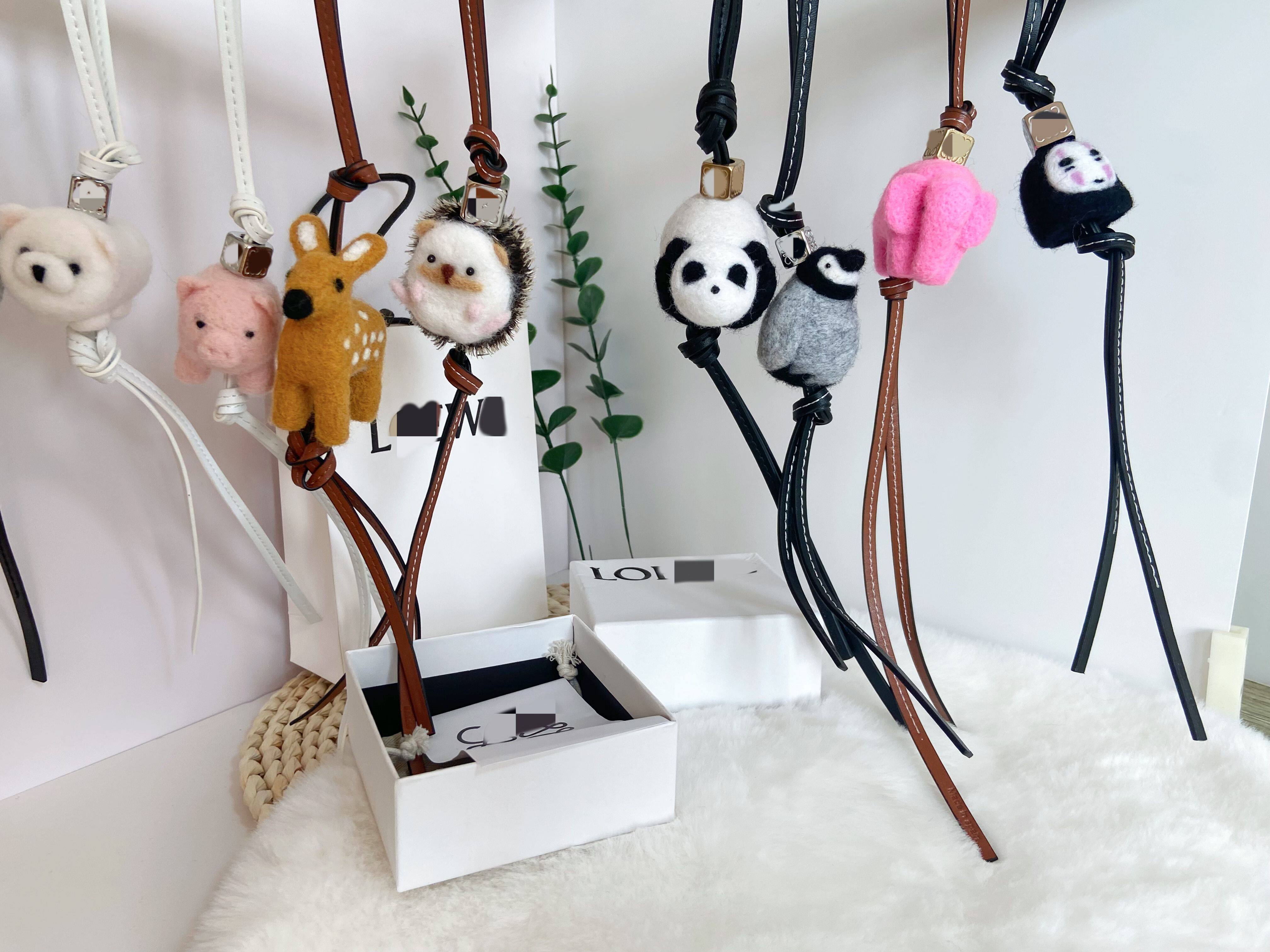 考拉熊猫兔狗象手工羊毛毡挂件饰平替适用罗家意loewe包包