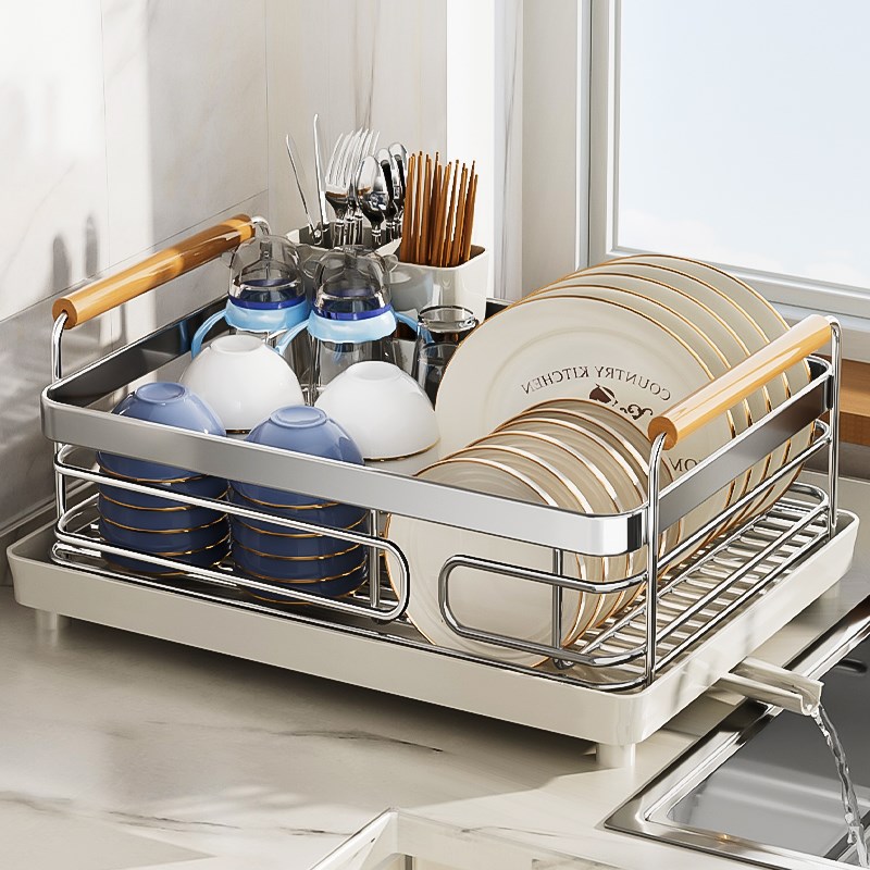 304不锈钢碗碟沥水架厨房置物A架台面碗筷收纳盒放碗盘子沥水碗架