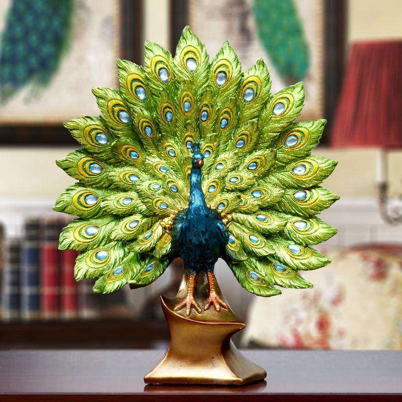 欧式奢华孔雀摆件家居软装饰品玄关客厅工艺品电视柜摆设结婚礼物,家居饰品,装饰摆件,淘宝优惠券,粉丝福利购,淘宝优惠卷