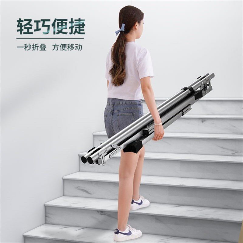 加粗加厚不锈钢晾衣架落地多功能家居可移动掠衣杆V晒被子神器折
