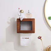 家用实木卷纸盒卫生间厕所抽纸盒壁挂免打孔卫生纸亚克力置物架子