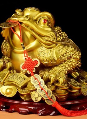 速发金蟾纯黄铜小方蝉招财进宝摆件蟾蜍开金来财八业大客厅新房家