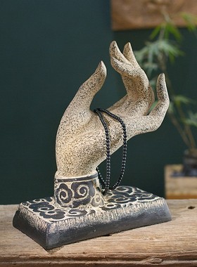 速发新中式禅意术云佛手博古架书房艺祥雕塑室古茶仿茶馆装饰小摆