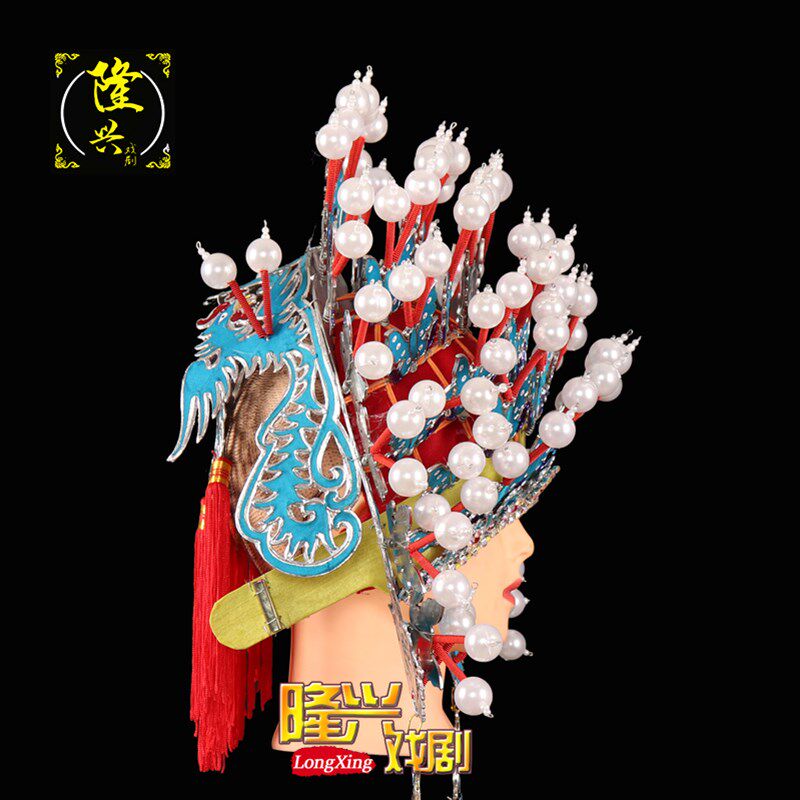 速发京剧戏曲服装用品 头饰 贵妃醉酒蝴蝶凤冠点钻手工蝴蝶冠戏曲