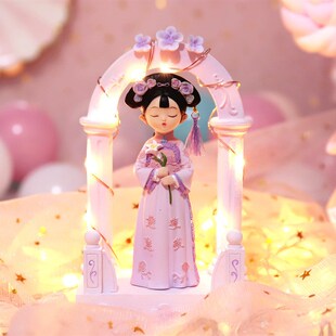 速发是家供货我厂格格二第代庭苑小夜灯送生礼物少心摆件