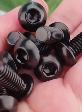 速发黑色0六不锈钢盘头圆头内4角780圆M螺丝4M5M6杯8黑锌无油