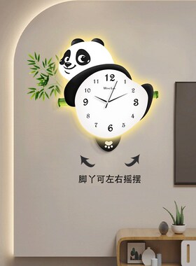 速发意猫钟表客厅挂钟2025新款挂墙钟熊时钟玄关壁灯大气家用创表