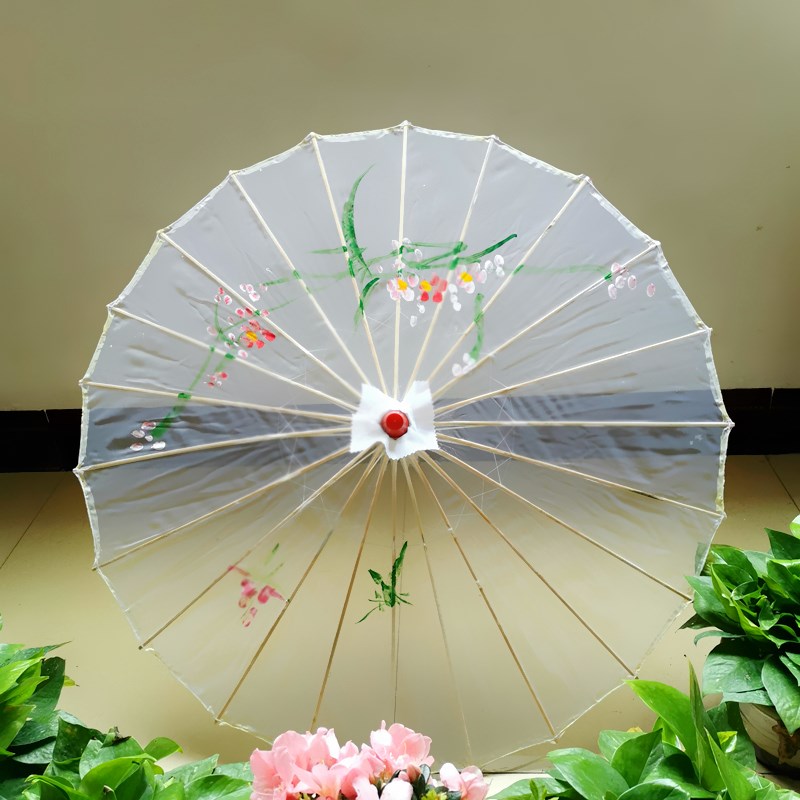 速发舞蹈伞演出道具伞透明绢纱伞江饰典古装南伞广场跳舞伞工艺油